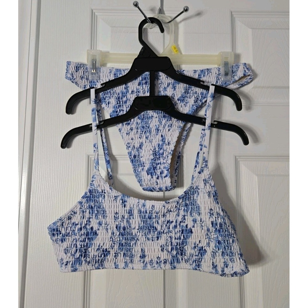 Seamolly Womans 2 Piece Bikini White Florial Size Large